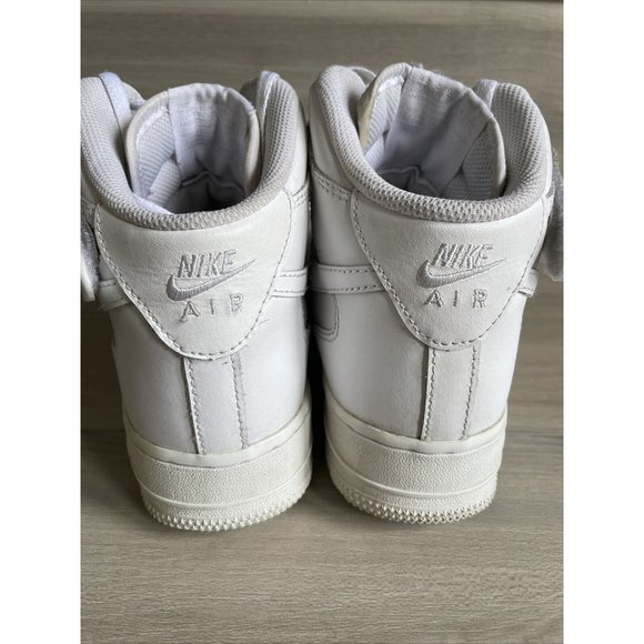 Nike Air Force 1 Mid Sneakers GS Triple White 314195-113 Youth 6Y‎ / Womens 7.5 - Picture 4 of 13